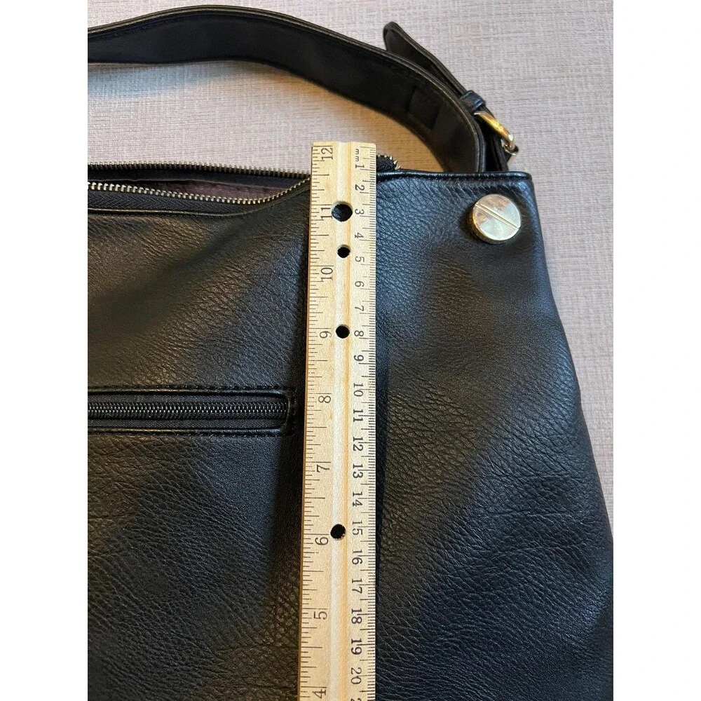Nico Louise Shoulder Bag Womens One Size Black Hobo Pebbled Suede Gold Hardware
